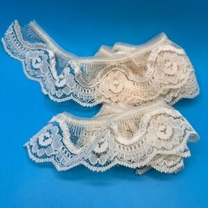 Floral Lace Trim Ribbon,‎ Scalloped Edge, Bridal, Sewing, Crafting, 1yd 1ft